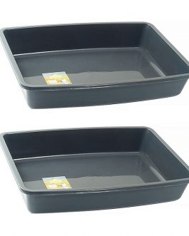 2 PACK Cat Litter Tray Quality Box Pan Toilet Loo Kitten