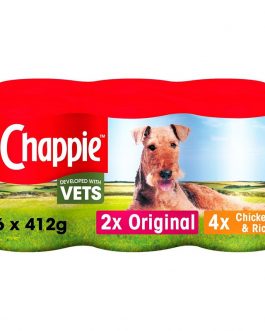 Chappie Wet Dog Food Tins in Loaf 6 x 412g